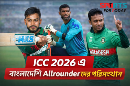 ICC 2026 এ বাংলাদেশি অলরাউন্ডারদের পরিসংখ্যান বিশ্লেষণ যেখানে সাকিব আল হাসান, মেহেদী হাসান মিরাজ এবং মাহমুদউল্লাহর সম্ভাব্য পারফরম্যান্স দেখানো হয়েছে